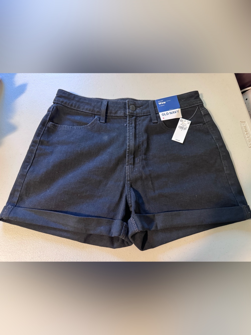 Old Navy Dark Black Stretch Denim Shorts